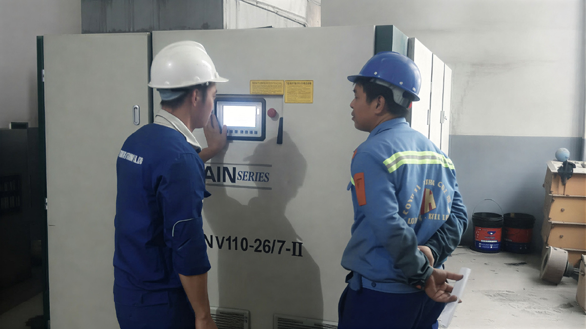 Sau khi thay dầu, máy nén khí chạy ồn và rung mạnh hơn: sai ở đâu?