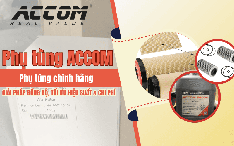 Phụ tùng máy nén khí ACcom – Giải pháp đồng bộ, tối ưu hiệu suất & chi phí