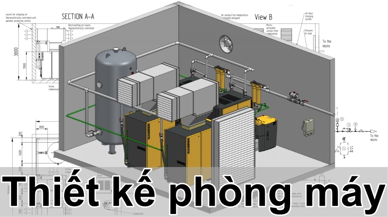 Thiết kế phòng máy nén khí toàn tập