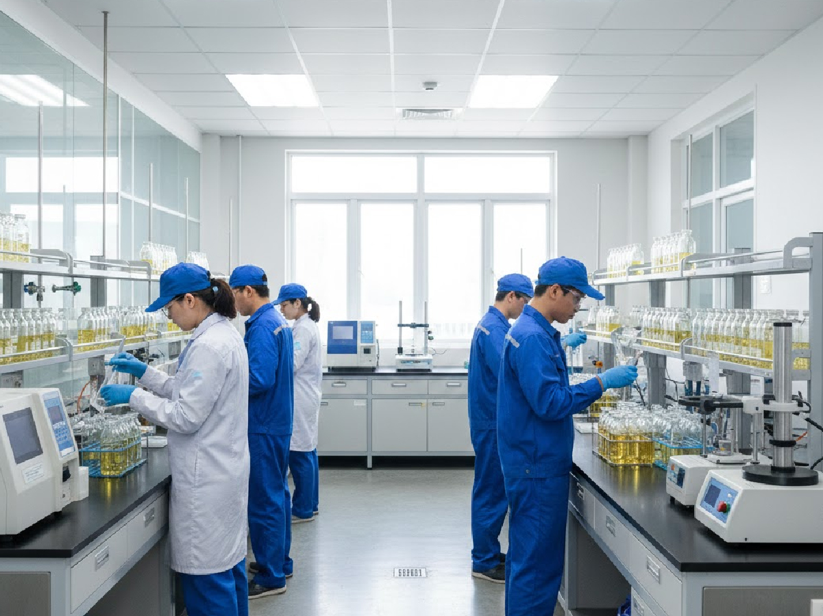 phòng thí nghiệm kiểm tra chất lượng dầu PAG máy nén khí