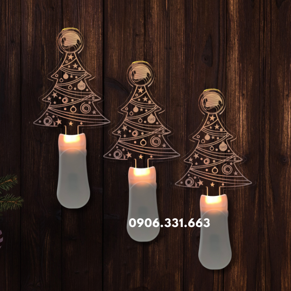 In light stick 2D cây thông Noel 