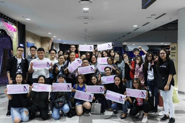 Lightstick hình trái tim hồng dán decal Junvu