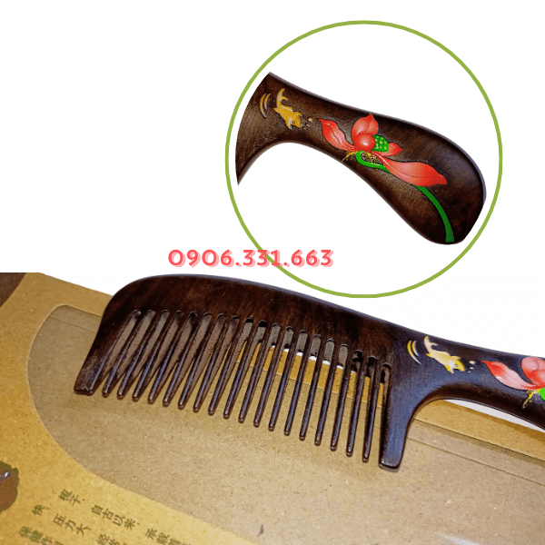 Lược Gỗ Đàn Hương Cá Chép Hoa Sen 