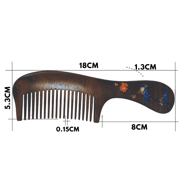 Lược Gỗ Đàn Hương Đôi Chim Uyên Ương