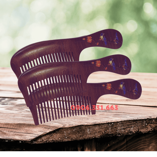 Lược Gỗ Đàn Hương Đôi Chim Uyên Ương