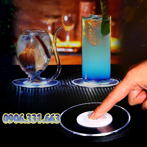 đế lót ly có đèn led phát sáng