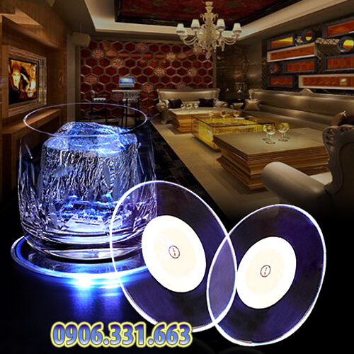 đế lót ly có đèn led phát sáng