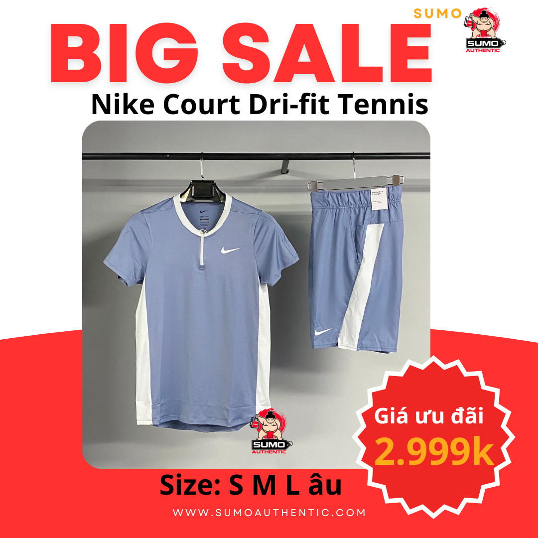 Bộ Thể Thao Nike Màu Trắng Xám- NikeCourt Dri-FIT Advantage Tennis Polo-DD8321-493/CV2545-493