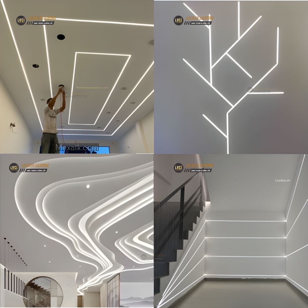 Đèn led thanh nhôm Định hình uốn cong - led dây silicon dẻo uốn cong