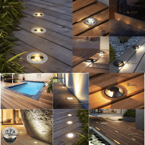 Đèn âm đất, âm sàn, đèn âm đất điều chỉnh góc, trong nhà, ngoài trời tốt nhất 2024