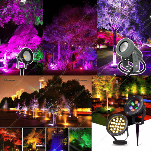 99+ Mẫu Đèn Led Chiếu Cây Đổi Màu Trang Trí Ngoài Trời Lucilux