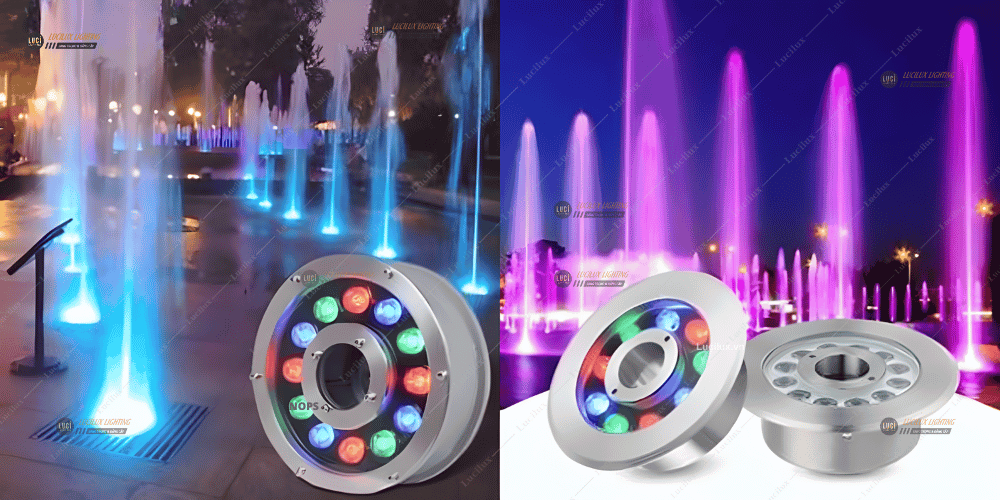 đèn âm nước bánh xe