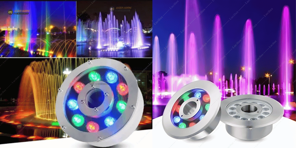 Đèn âm nước dạng bánh xe 9W