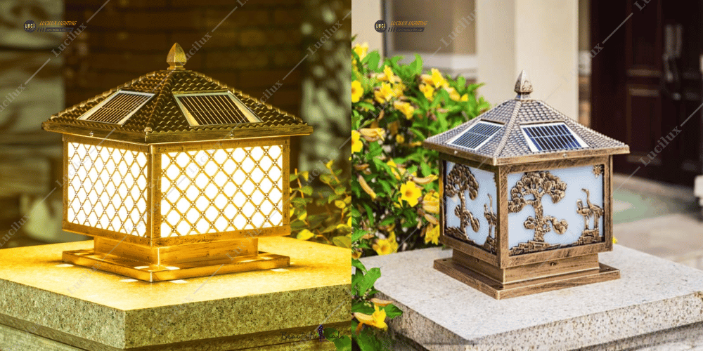 Đèn Trụ Cổng Năng Lượng Mặt Trời trang trí 