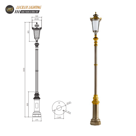 Cột đèn chiếu sáng LC- DHB-1009