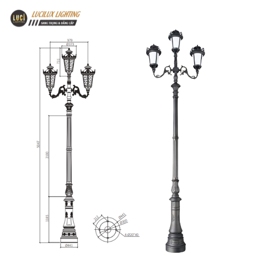 Cột đèn chiếu sáng LC- DHB-1006