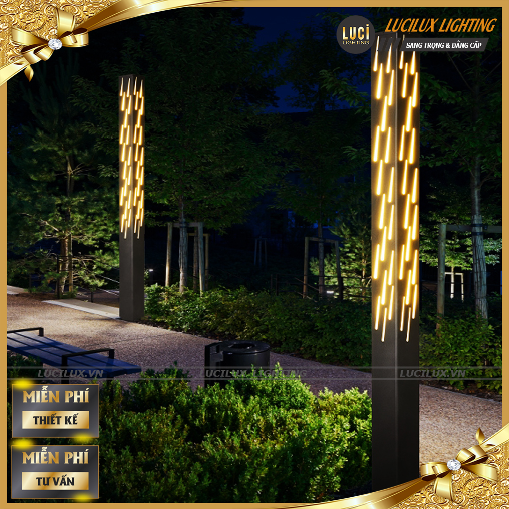Cột đèn sân vườn hiện đại LC-PL1222, cột đèn trang trí công viên ...