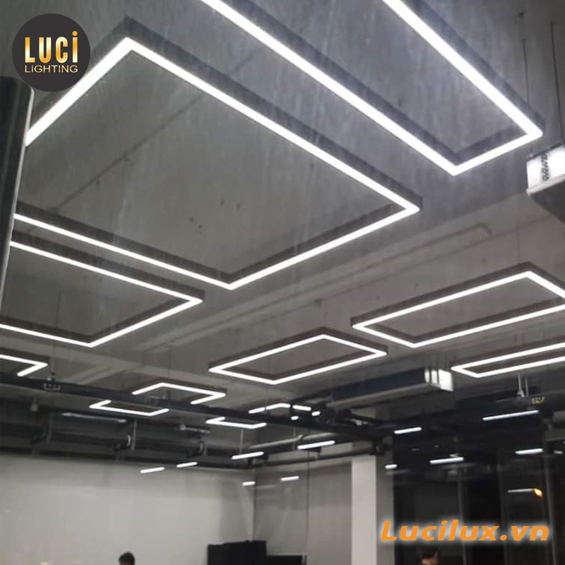 Đèn thả văn phòng hình vuông, chữ nhật