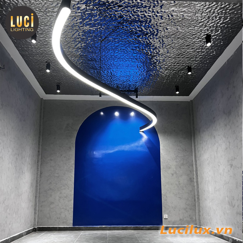 Đèn thả văn phòng uốn cong