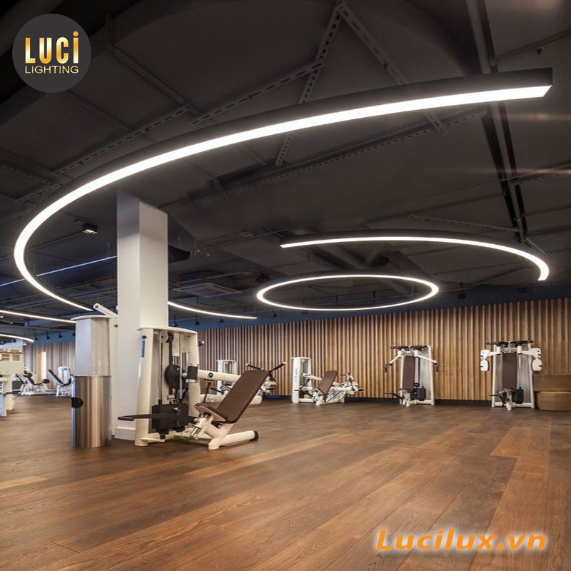 Đèn thả văn phòng uốn cong