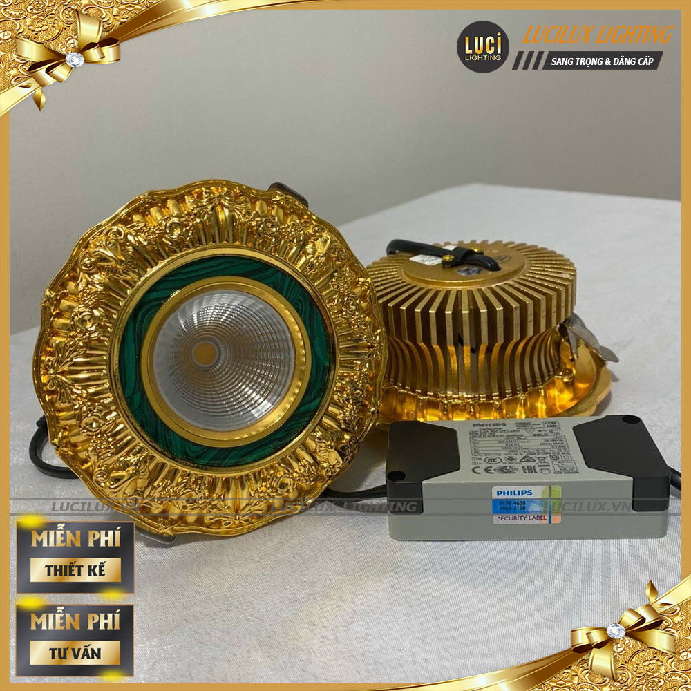 Đèn led âm trần tân cổ điển LC-DSP01 BRASS