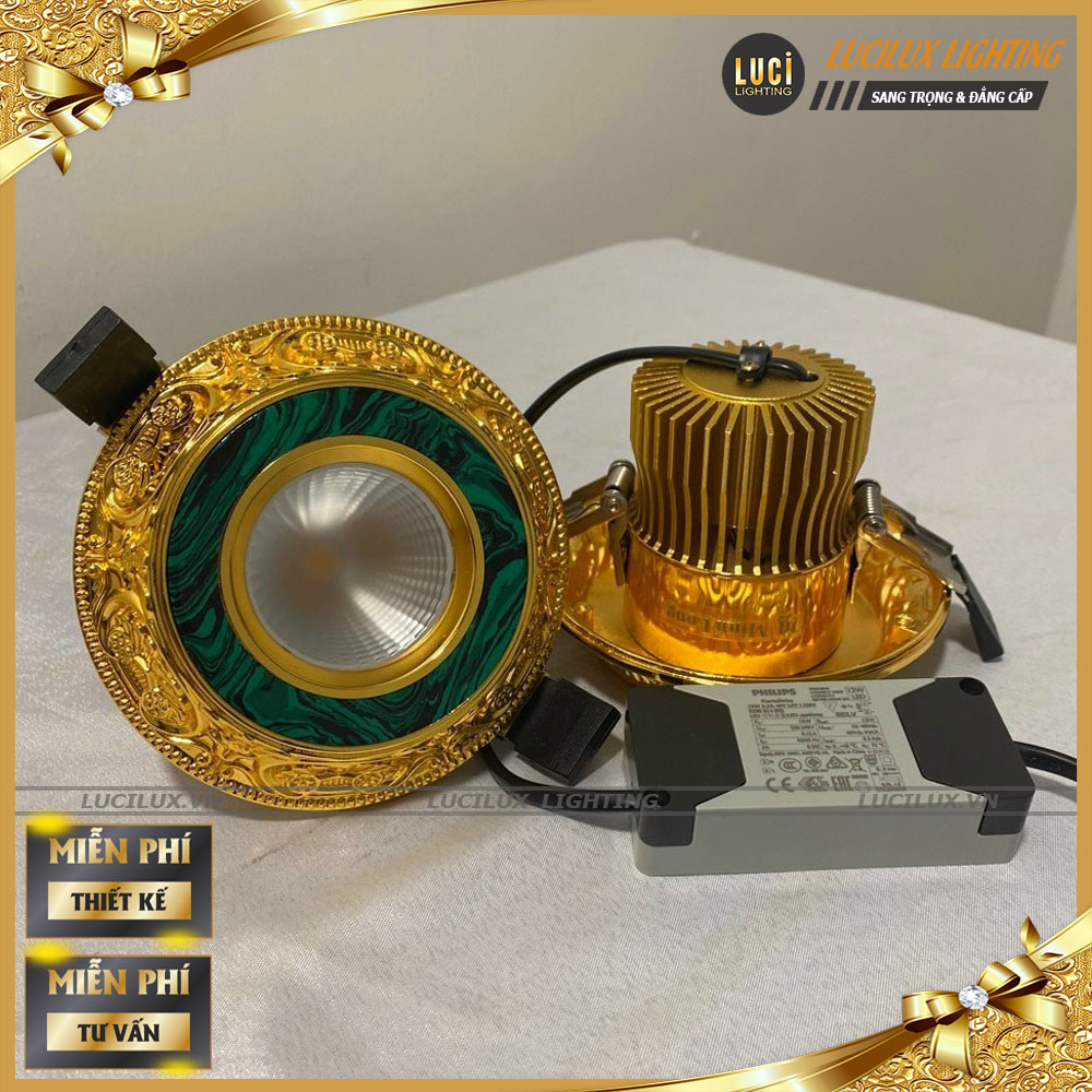 Đèn led âm trần tân cổ điển LC-DSP02 BRASS