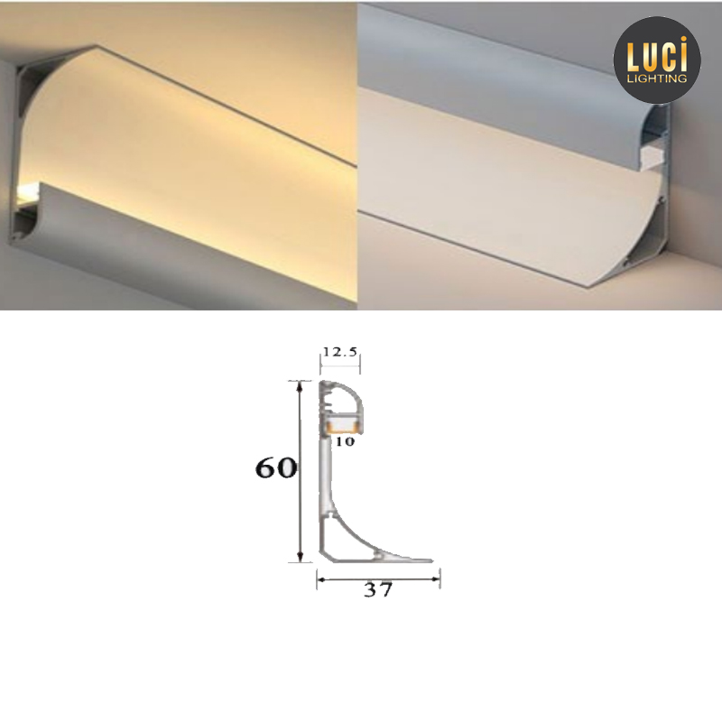 Nhôm phào góc có led 6037