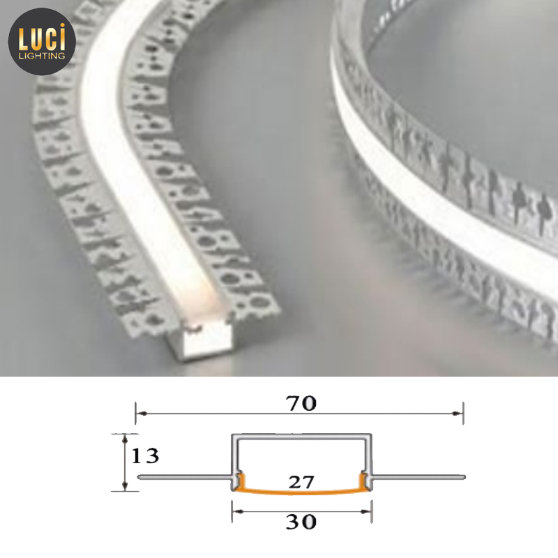 Nhôm âm trần thạch cao uốn cong bản rộng 30mm