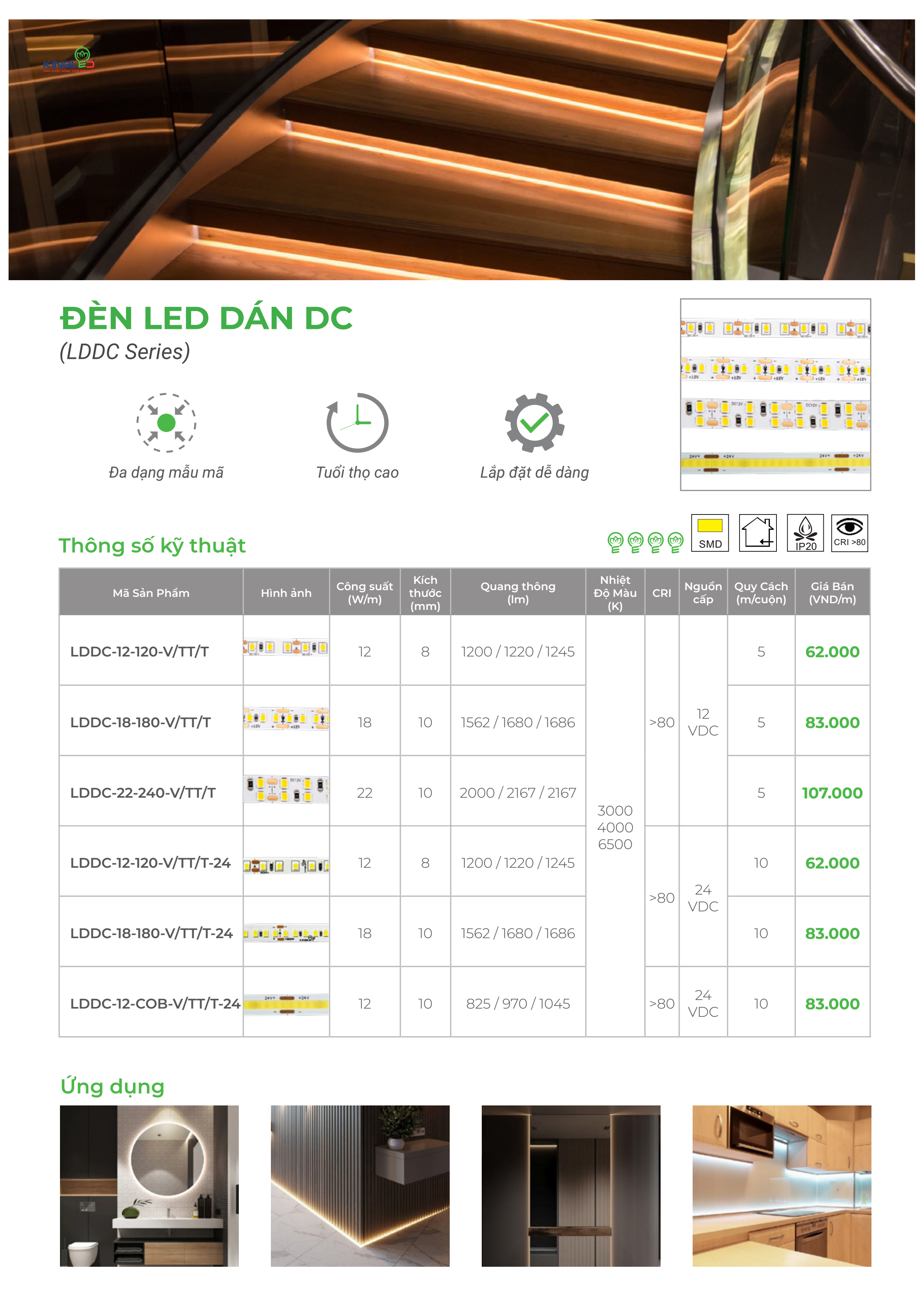 Led dán DC Kingled