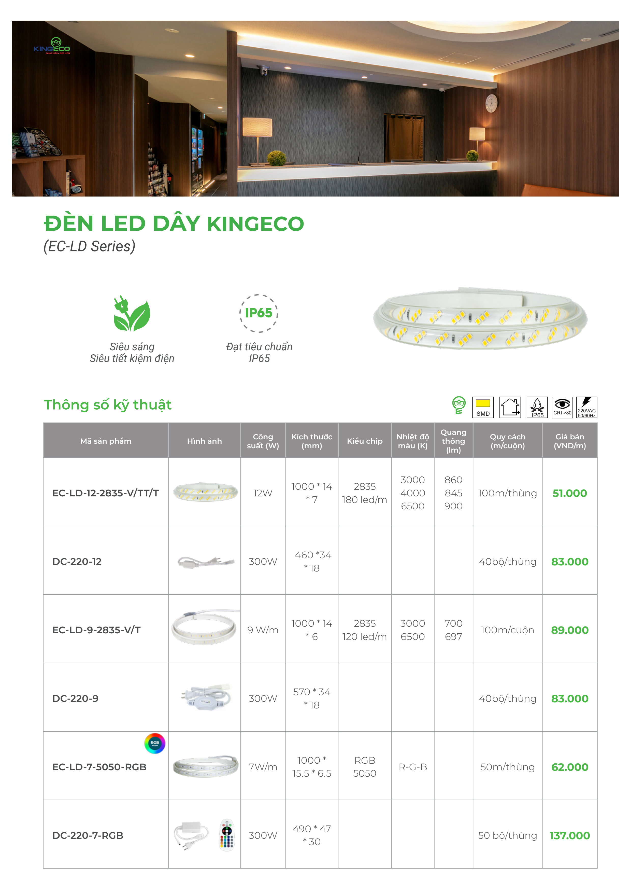 Led dây silicon Kingled AC220V