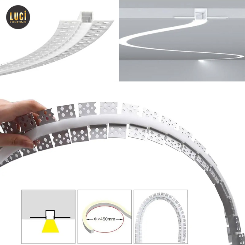 Nhôm âm trần thạch cao uốn cong