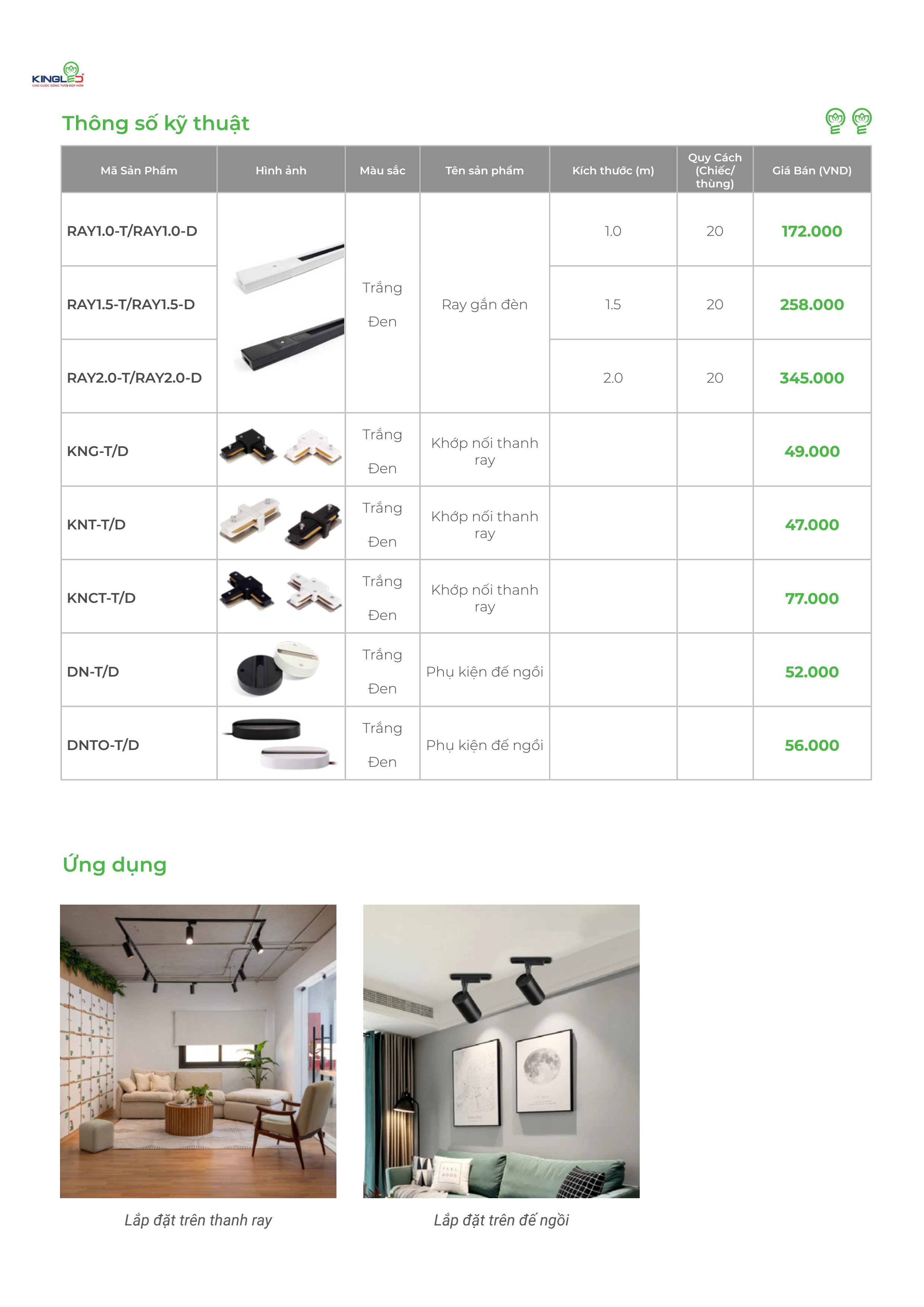 Đèn rọi ray Kingled SAPPHIRE