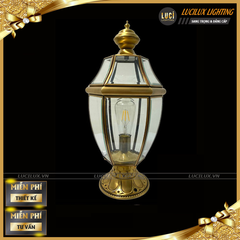 Đèn trụ cổng đồng LC-4108