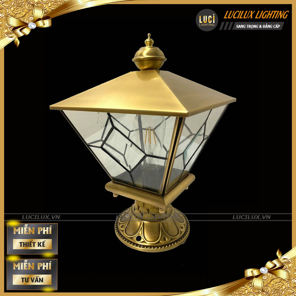 Đèn trụ cổng đồng LC-4109