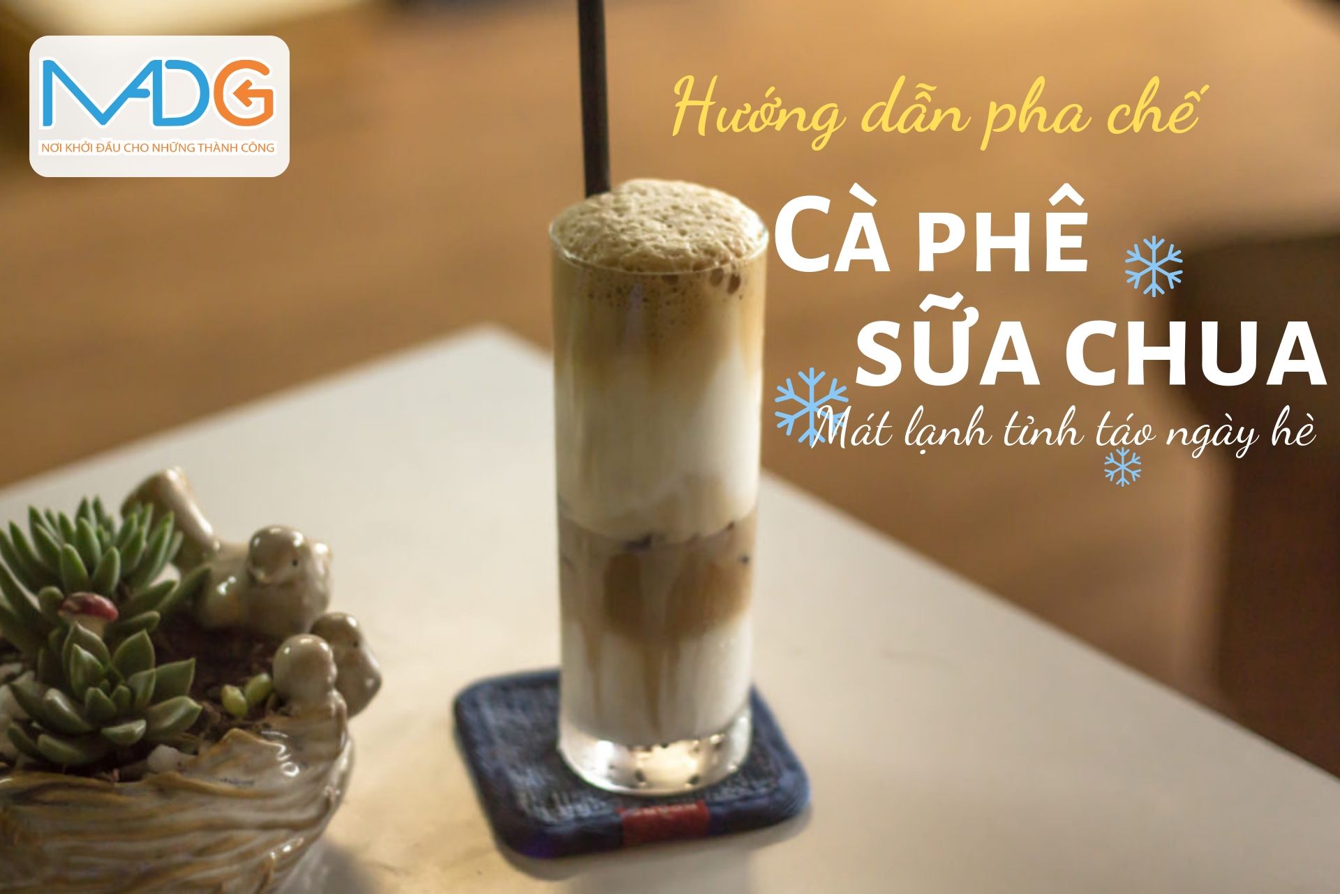 Hướng dẫn pha cafe dầm sữa chua mát lạnh tỉnh táo ngày hè