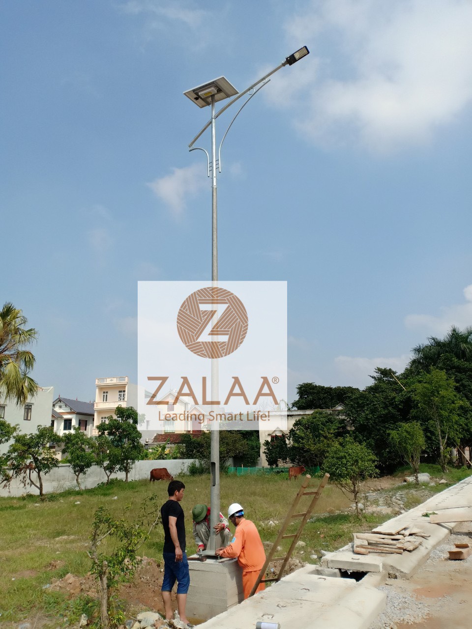 Đèn đường led năng lượng mặt trời công suất 60w mã số ZXJD-60S ZALAA