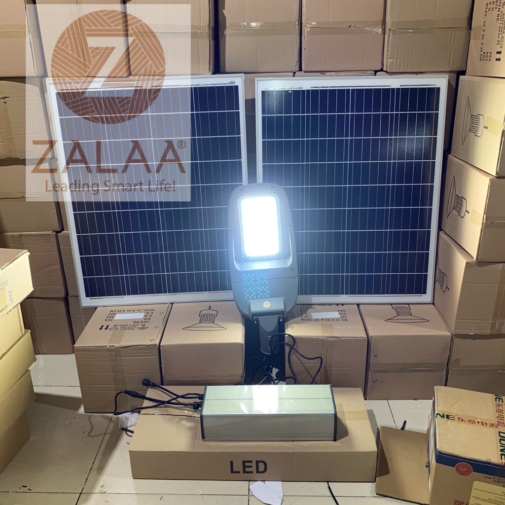 Đèn LED đường năng lượng mặt trời 100W Battery 80AH Panel 100 * 2 tấm