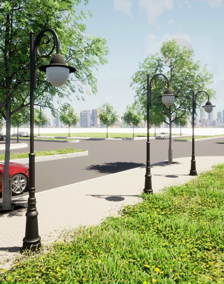 Cột đèn trang trí cảnh quan thiết kế theo Concept dự án cao 3-5m