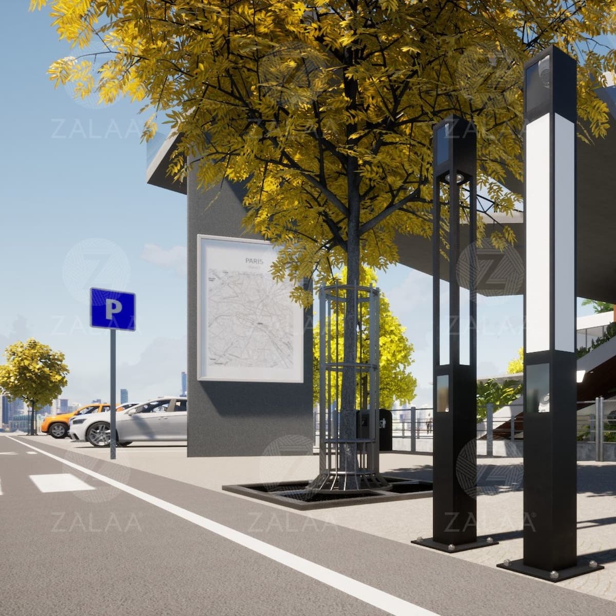 Cột Đèn LED Cảnh Quan có vị trí lắp đặt Camera giám sát tại Khu đô thị, Cổng ra vào căn hộ Penhouse, Chung cư cao cấp