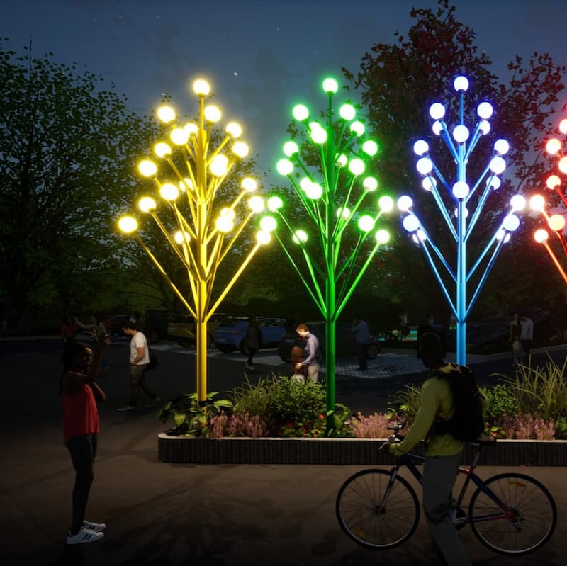 Cột Đèn Trang Trí Cảnh Quan Khuôn Viên Trung Tâm Ngoài Trời ZCV-H5000-21x7W - Dạng Cây 21 tay đèn cao từ 5m mới nhất