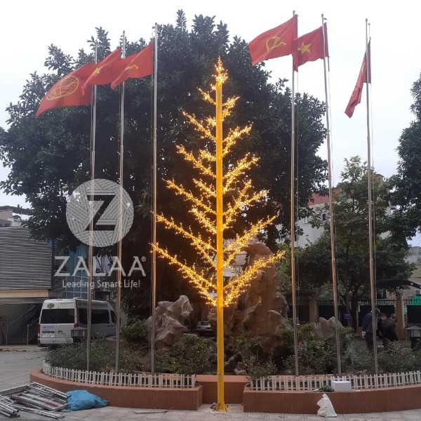 Trụ Cột Đèn LED Kiểu Dáng Cây Thông ZALAA Trang Trí & Chiếu Sáng Cảnh Quan Khuông Viên Trường Học