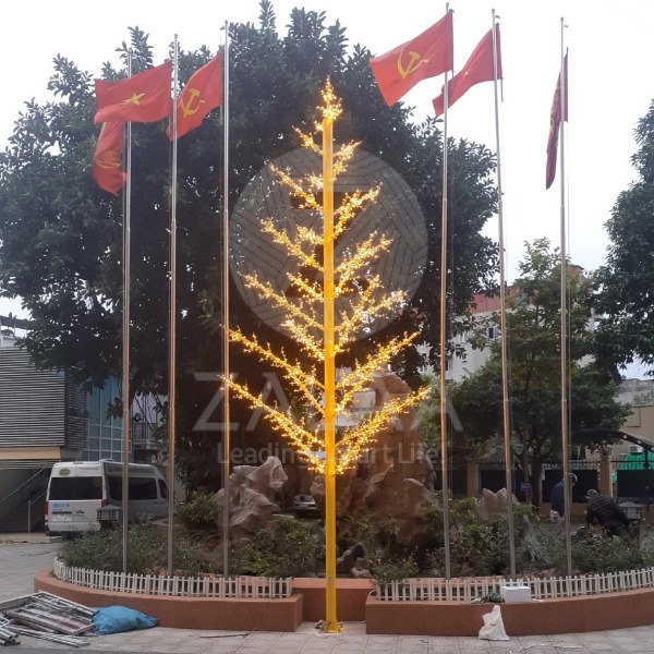 Trụ Cột Đèn LED Kiểu Dáng Cây Thông ZALAA Trang Trí & Chiếu Sáng Cảnh Quan Khuông Viên Trường Học