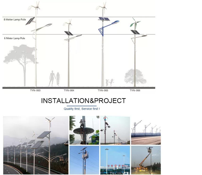 Đèn Đường LED Năng Lượng Mặt Trời lai Gió Zalaa ZSW 80W Dành cho dự án