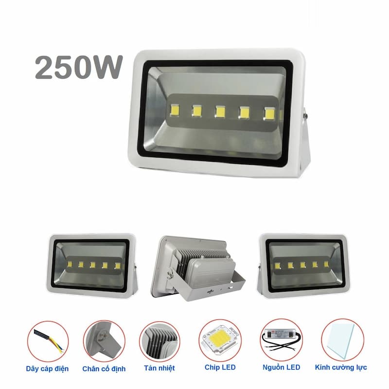 Đèn Pha LED Rọi Chiếu Rộng Vỏ Xám từ 20W đến 400W