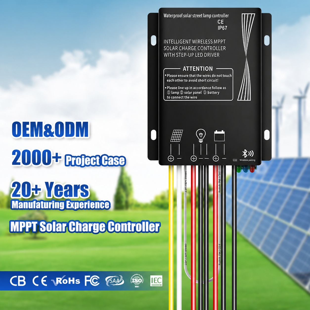 Bộ Điều Khiển Sạc Năng Lượng Mặt Trời ZALAA ZL-PRO-MPPT(C/W)-20A IP67 Thông Minh