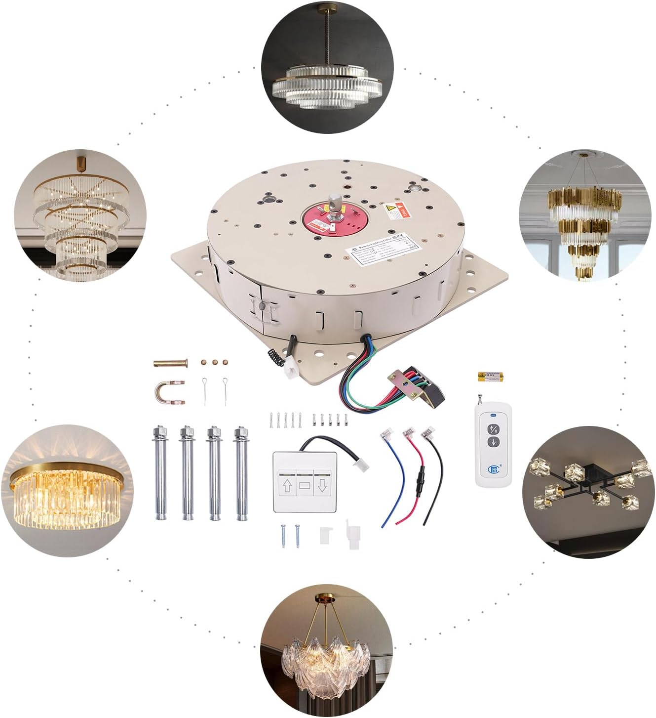 Lighting Lamp Lifter Cho Đèn Chùm – Giải Pháp Nâng Hạ Đèn Sang Trọng Từ ZALAA