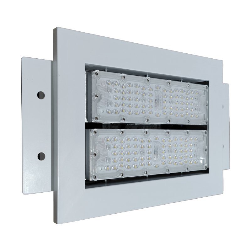 Đèn LED Pha Ghép 100W - Kiểu âm trần chống ẩm chiếu sáng Cây Xăng, Trạm dầu, trạm sạc pin xe điện