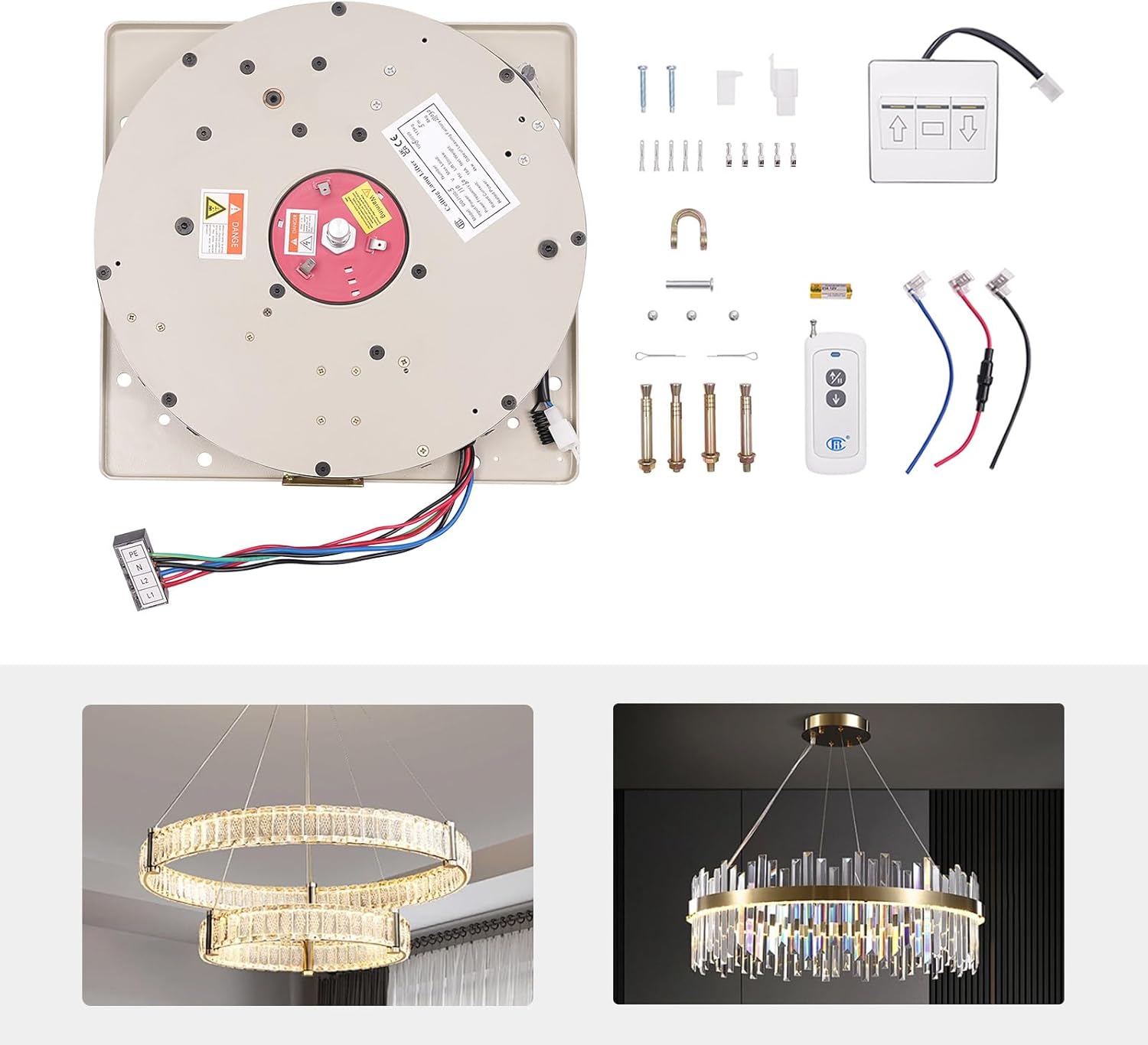 Lighting Lamp Lifter Cho Đèn Chùm – Giải Pháp Nâng Hạ Đèn Sang Trọng Từ ZALAA