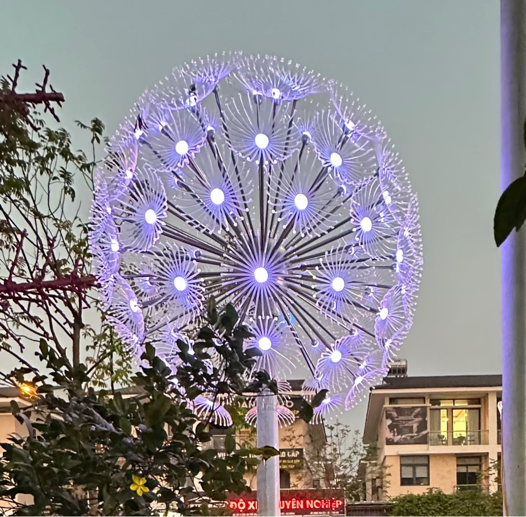 Đèn LED Dandelion Bông Hoa Bồ Công Anh D1m, Ánh sáng đổi màu RGB, Giải pháp chiếu sáng cảnh quan kiểu mới