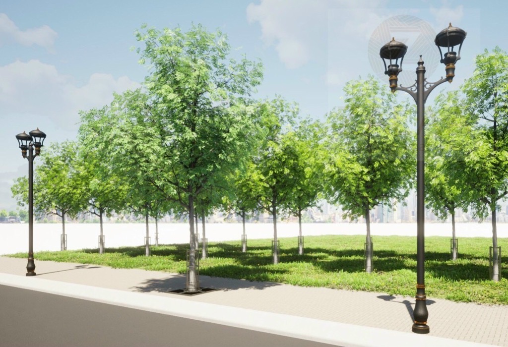 Cột đèn trang trí cảnh quan thiết kế theo Concept dự án cao 3-5m